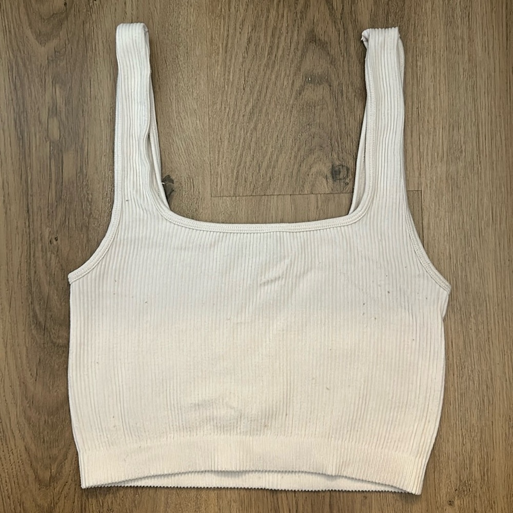 ZARA Square Neck Ribbed Crop Tank